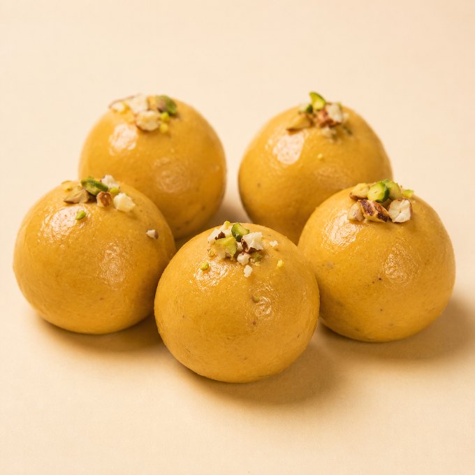 Besan Ladoo, homemade by Phodni