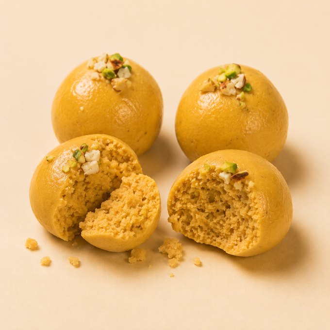 Besan Ladoo being eaten, frame 2