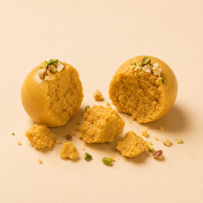 Besan Ladoo being eaten, frame 3