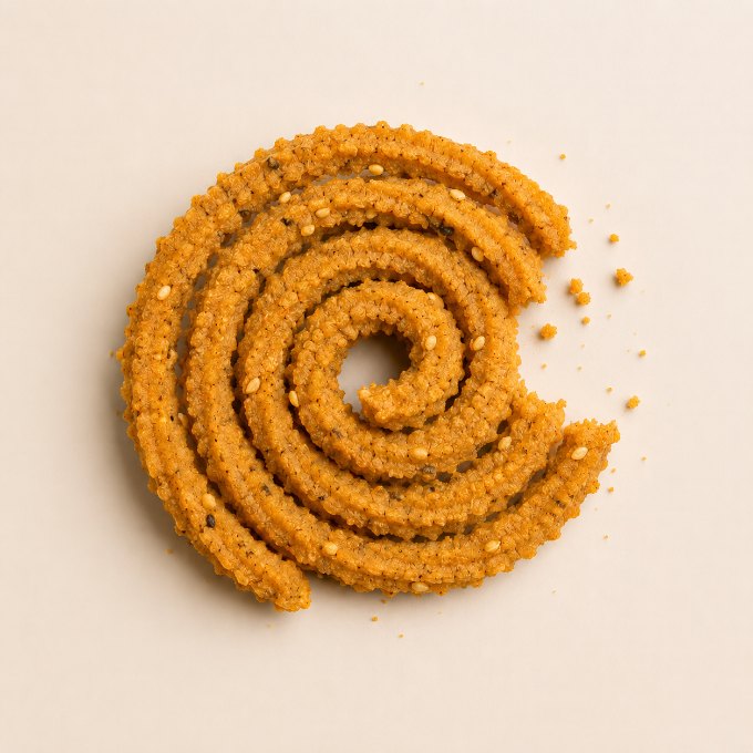Bhajani Chakli being eaten, frame 2