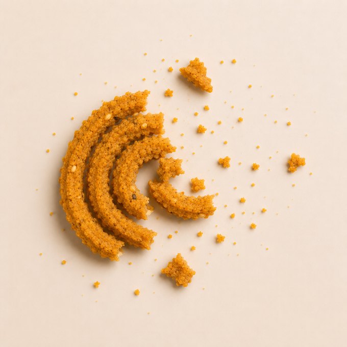 Bhajani Chakli being eaten, frame 3