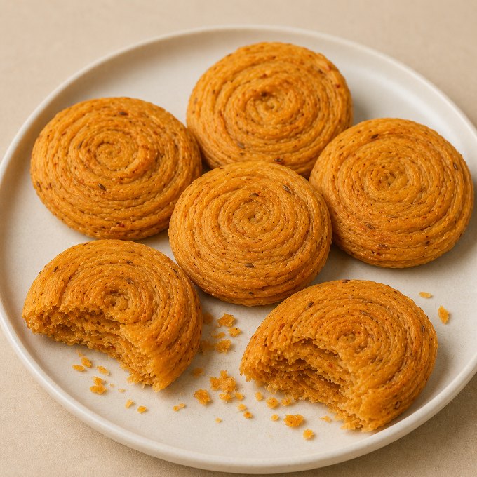 Masala Chirote being eaten, frame 2
