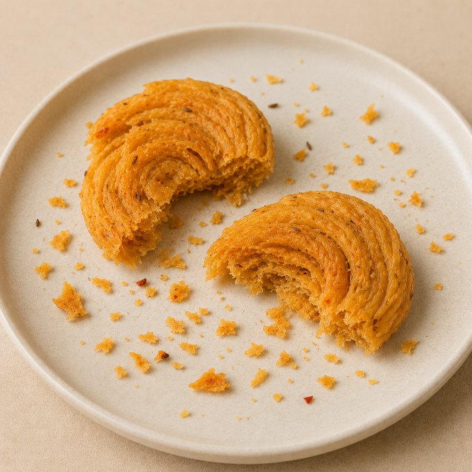 Masala Chirote being eaten, frame 3