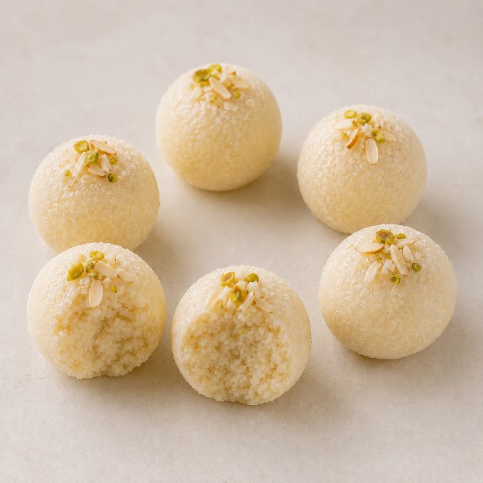 Rawa Ladoo, homemade by Phodni